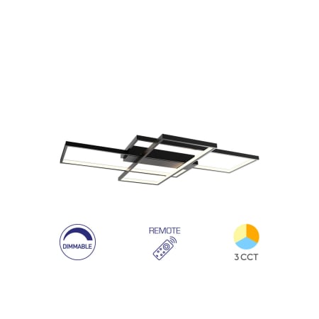 ILUMINAT - Plafonieră LED 80W 8800lm IP20 Negru 1000x700 mm 3-în-1 Temperatură Reglabilă