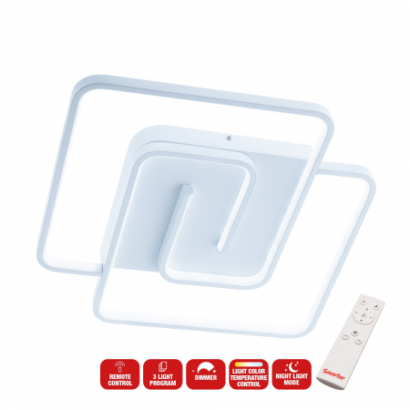 Moderne - Plafonieră Smarter Intersia  01-2758 LED 38W 2250 lm CCT Metal/Aluminiu Alb mat IP20