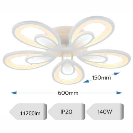PLAFONIERA LED IRISIS ALBA 140W CU 5 BRATE 3 CULORI+IR [1]