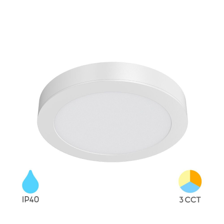 Moderne - Plafoniera LED Rotund 12W 1120lm IP40 Alb Ø172 mm „3-în-1 Temperatură Reglabilă”