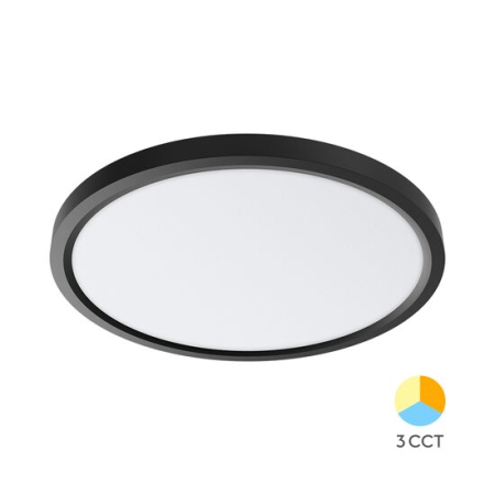 Plafoniere - Plafonieră LED Rotundă 45W 4000lm IP40 Negru Ø500mm 3-în-1 Temperatură Reglabilă