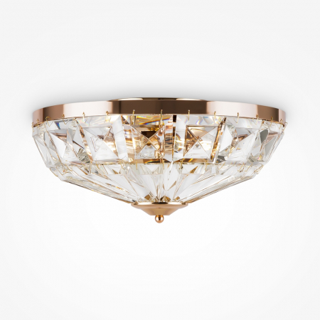 Plafoniere - Plafoniera Maytoni Classic Facet MOD094CL-04G E14 4x60W -  Metal/Glass Gold IP20