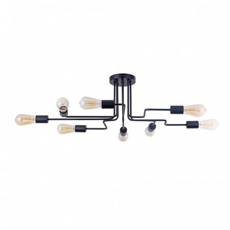 Plafoniere - Plafoniera Maytoni Loft Gilbert T532CL-08B E27 8x60W -  Metal Black IP20
