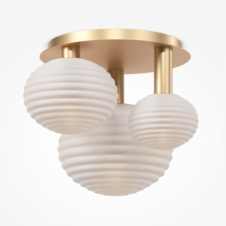 Plafoniere - Plafoniera Maytoni Reels MOD268CL-03G E14 3x40W -  Metal/Glass Gold IP20