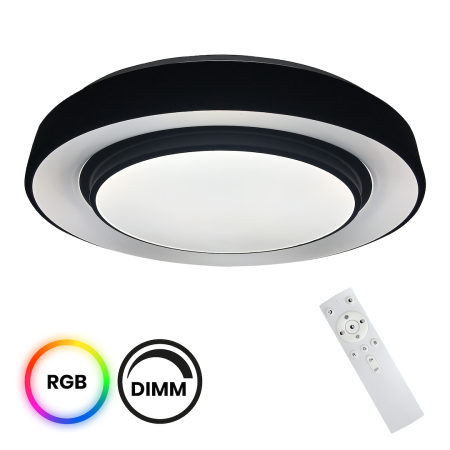 Plafoniere - Plafoniera Milagro Naomi Smart LED 24W 1680lm 3000K/6000K/RGB 230V Black Metal & Plastic IP20