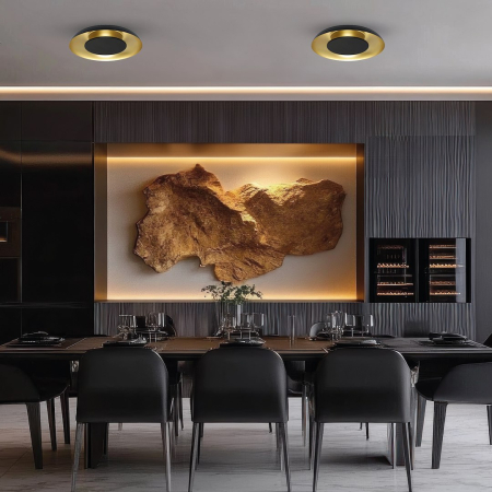 Plafoniera Milagro Piattino LED 30W 1900 lm 3000K/4000K/6000K 230V Black & Gold Metal & Acril IP20 [4]