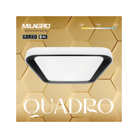 Plafoniera Milagro Quadro LED 38W 4000Lm 3000K/6000K 230V Black Metal & Plastic IP20 [4]