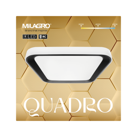 Plafoniera Milagro Quadro LED 66W 7050lm 3000K/6000K 230V Black Metal & Plastic IP20 [4]