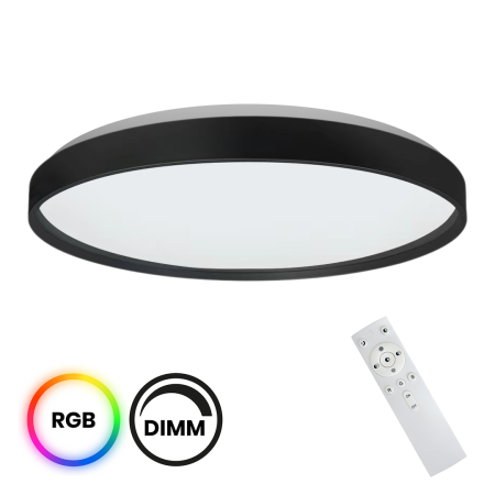 Plafoniere - Plafoniera Milagro Ringo LED 36W 3250lm RGBW 230V Black Metal & Plastic IP20