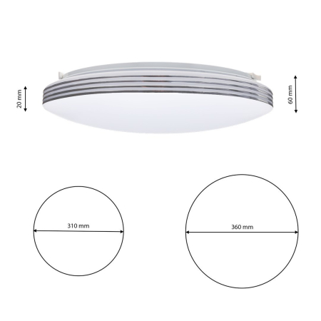Plafoniera Milagro Siena LED 25W 2500lm 3000K/6000K 230V White Metal & Plastic IP20 [6]