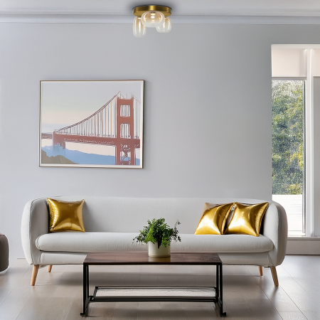 Plafoniera Milagro Vaso LED 12W 1131lm 3000K 230V Gold & Amber Metal & Sticla IP20 [3]