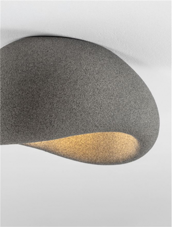 Plafoniera Nova Luce 9002677 AERE E27 1x12W  Polyurethane & Resin Stone Gray 400mm x 320mm IP20 [5]
