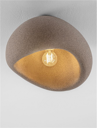 Plafoniera Nova Luce 9002678 AERE E27 1x12W  Polyurethane & Resin Stone Brown 400mm x 320mm IP20 [4]