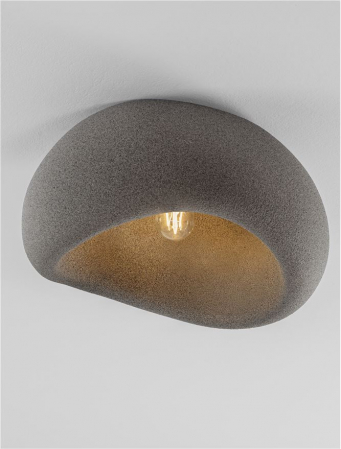 Plafoniera Nova Luce 9002679 AERE E27 1x12W  Polyurethane & Resin Stone Gray 500mm x 400mm IP20 [4]