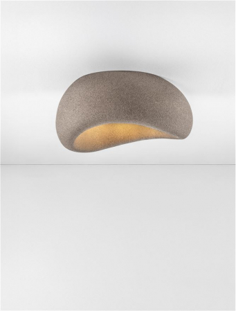 Plafoniera Nova Luce 9002680 AERE E27 1x12W  Polyurethane & Resin Stone Brown 500 x 400mm IP20 [3]