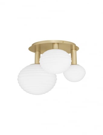 Plafoniere - Plafoniera Nova Luce ALLEN E14 1x5W   Matt Gold Metal & Milky White Structured Glass IP20