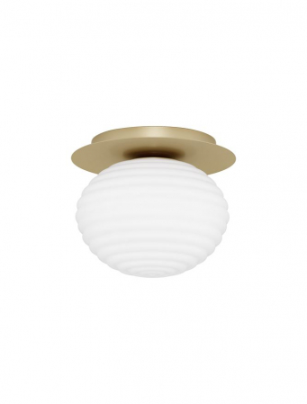Plafoniere - Plafoniera Nova Luce ALLEN E27 1x12W   Matt Gold Metal & Milky White Structured Glass IP20