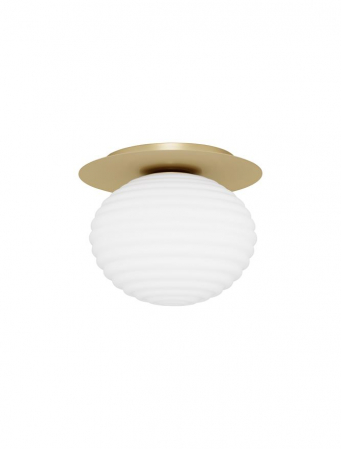 Moderne - Plafoniera Nova Luce ALLEN E27 1x12W   Matt Gold Metal & Milky White Structured Glass IP20