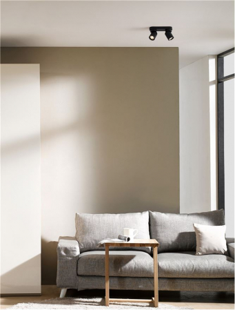 Moderne - Plafoniera Nova Luce AMECY 9011340 GU10 2x10W    Sandy Black Aluminium  IP20