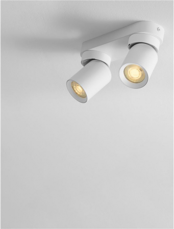 Moderne - Plafoniera Nova Luce AMECY 9011341 GU10 2x10W    Sandy White Aluminium   IP20