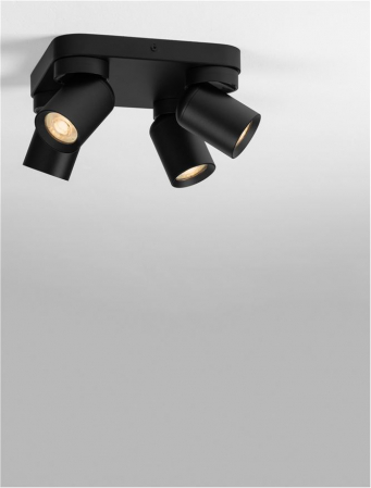 Moderne - Plafoniera Nova Luce AMECY 9011344 GU10 4x10W    Sandy Black Aluminium  IP20