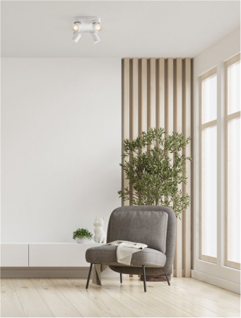 Plafoniere - Plafoniera Nova Luce AMECY 9011345 GU10 4x10W    Sandy White Aluminium   IP20