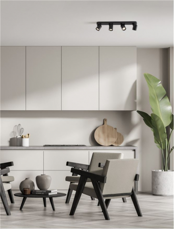Moderne - Plafoniera Nova Luce AMECY 9011350 GU10 4x10W    Sandy Black Aluminium  IP20