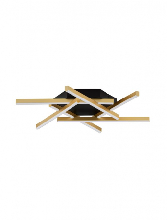 Plafoniere - Plafoniera Nova Luce ANTAMA 9001112 Triac Dimmable Sandy Black & Gold Steel & Aluminium LED 43W 1611lm 3200K IP20