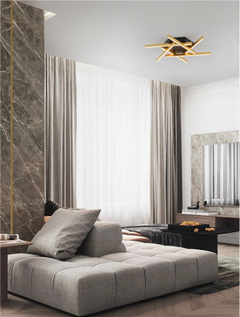 Plafoniera Nova Luce ANTAMA 9001112 Triac Dimmable Sandy Black & Gold Steel & Aluminium LED 43W 1611lm 3200K IP20 [1]