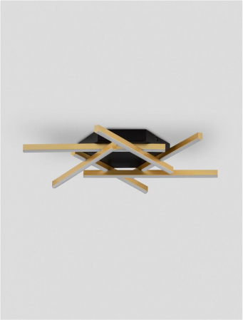 Plafoniera Nova Luce ANTAMA 9001112 Triac Dimmable Sandy Black & Gold Steel & Aluminium LED 43W 1611lm 3200K IP20 [2]