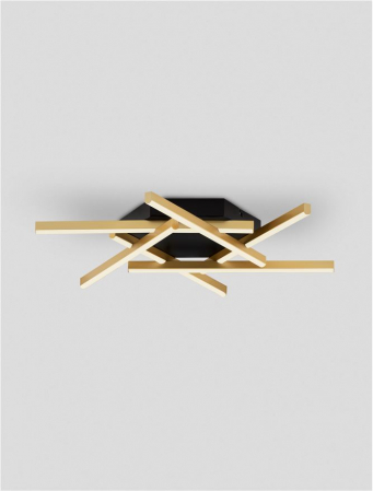 Plafoniera Nova Luce ANTAMA 9001112 Triac Dimmable Sandy Black & Gold Steel & Aluminium LED 43W 1611lm 3200K IP20 [3]