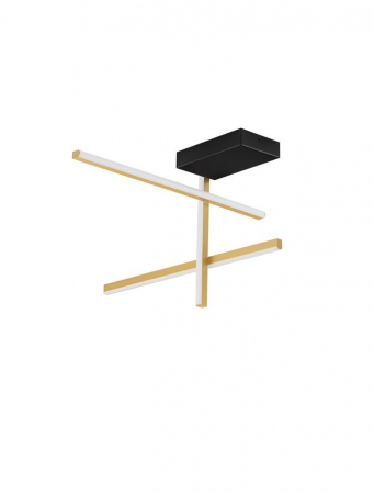 Plafoniere - Plafoniera Nova Luce ANTAMA 9001113 Triac Dimmable Sandy Black & Gold Steel & Aluminium LED 26W 973lm 3200K IP20