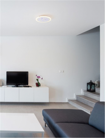 Moderne - Plafoniera Nova Luce ASTRAEUS 9030649 LED 19W 3000K 1485lm Sandy White Aluminium & Acrylic   Dimmable With remote control IP20