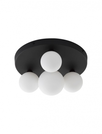 Plafoniere - Plafoniera Nova Luce EDEM G9 4X5W   Sandy Black Aluminium & Opal Glass IP20