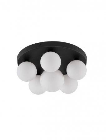 Moderne - Plafoniera Nova Luce EDEM G9 6x5W   Sandy Black Aluminium & Opal Glass IP20