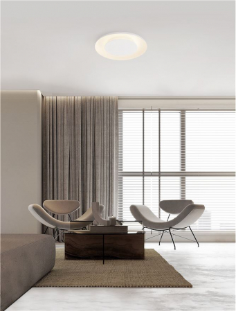 Plafoniera Nova Luce EPOS 9345704 Triac DimmableSandy White Metal & Polycarbonate LED 38W 2200lm 2700K+4000K IP20 [1]