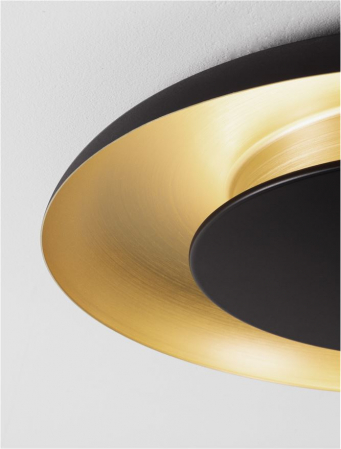 Plafoniera Nova Luce EPOS 9345707 Triac Dimmable Sandy Black & Brushed Gold Aluminium, Metal & Polycarbonate LED 38W 2200lm 2700K+4000K IP20 [4]