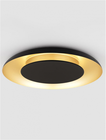Plafoniera Nova Luce EPOS 9345707 Triac Dimmable Sandy Black & Brushed Gold Aluminium, Metal & Polycarbonate LED 38W 2200lm 2700K+4000K IP20 [3]
