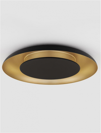 Plafoniera Nova Luce EPOS 9345707 Triac Dimmable Sandy Black & Brushed Gold Aluminium, Metal & Polycarbonate LED 38W 2200lm 2700K+4000K IP20 [2]