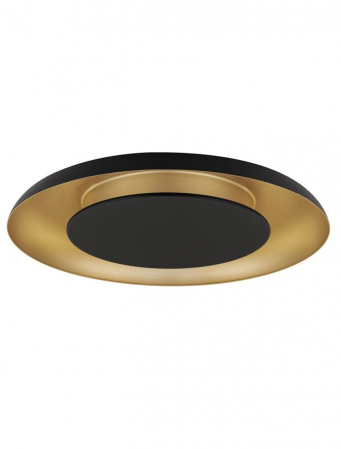 Moderne - Plafoniera Nova Luce EPOS 9345707 Triac Dimmable Sandy Black & Brushed Gold Aluminium, Metal & Polycarbonate LED 38W 2200lm 2700K+4000K IP20