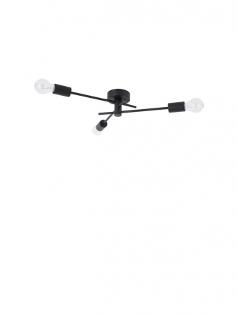 Plafoniere - Plafoniera Nova Luce GRANSO E27 3X12W   Sandy Black Metal  IP20