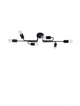 Plafoniere - Plafoniera Nova Luce GRANSO E27 6X12W   Sandy Black Metal  IP20