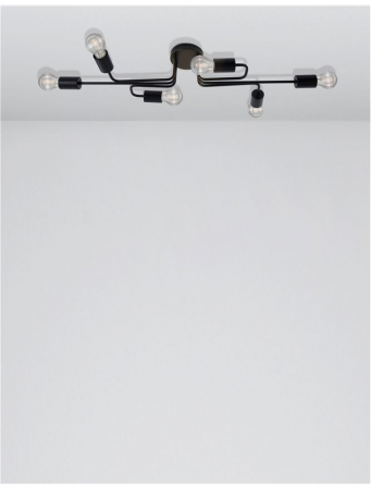 Plafoniera Nova Luce GRANSO E27 6X12W   Sandy Black Metal  IP20 [1]