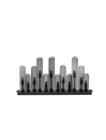 Moderne - Plafoniera Nova Luce GUSTAVE G9 12x5W   Light Smoky Grey Glass& Matt Black Metal IP20