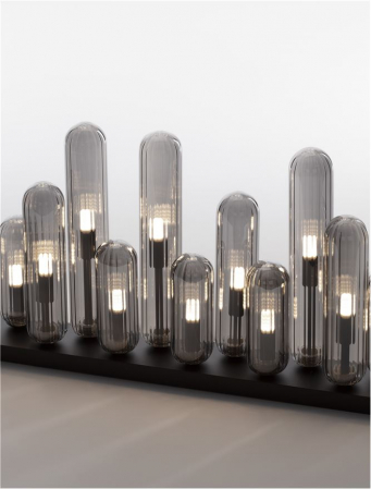 Plafoniera Nova Luce GUSTAVE G9 12x5W   Light Smoky Grey Glass& Matt Black Metal IP20 [2]