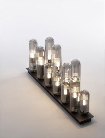 Plafoniera Nova Luce GUSTAVE G9 12x5W   Light Smoky Grey Glass& Matt Black Metal IP20 [1]