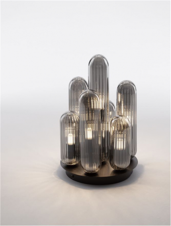 Plafoniera Nova Luce GUSTAVE G9 7x5W   Light Smoky Grey Glass& Matt Black Metal IP20 [1]