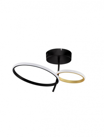 Plafoniere - Plafoniera Nova Luce IMAR 9001110 Triac Dimmable Sandy Black & Gold Steel & Aluminium LED 30W 1489lm 3200K IP20