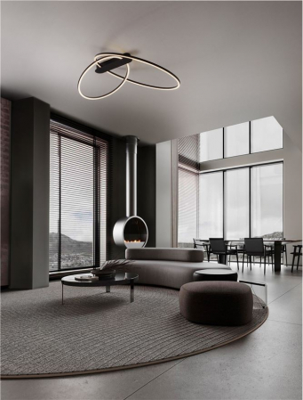 Plafoniera Nova Luce KIKLOS 9248171 Triac Dimmable Sandy Black Steel, Aluminium & Silicone LED 42W 1923lm 3000K IP20 [1]