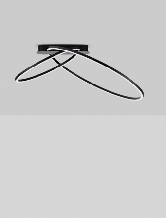 Plafoniera Nova Luce KIKLOS 9248171 Triac Dimmable Sandy Black Steel, Aluminium & Silicone LED 42W 1923lm 3000K IP20 [2]
